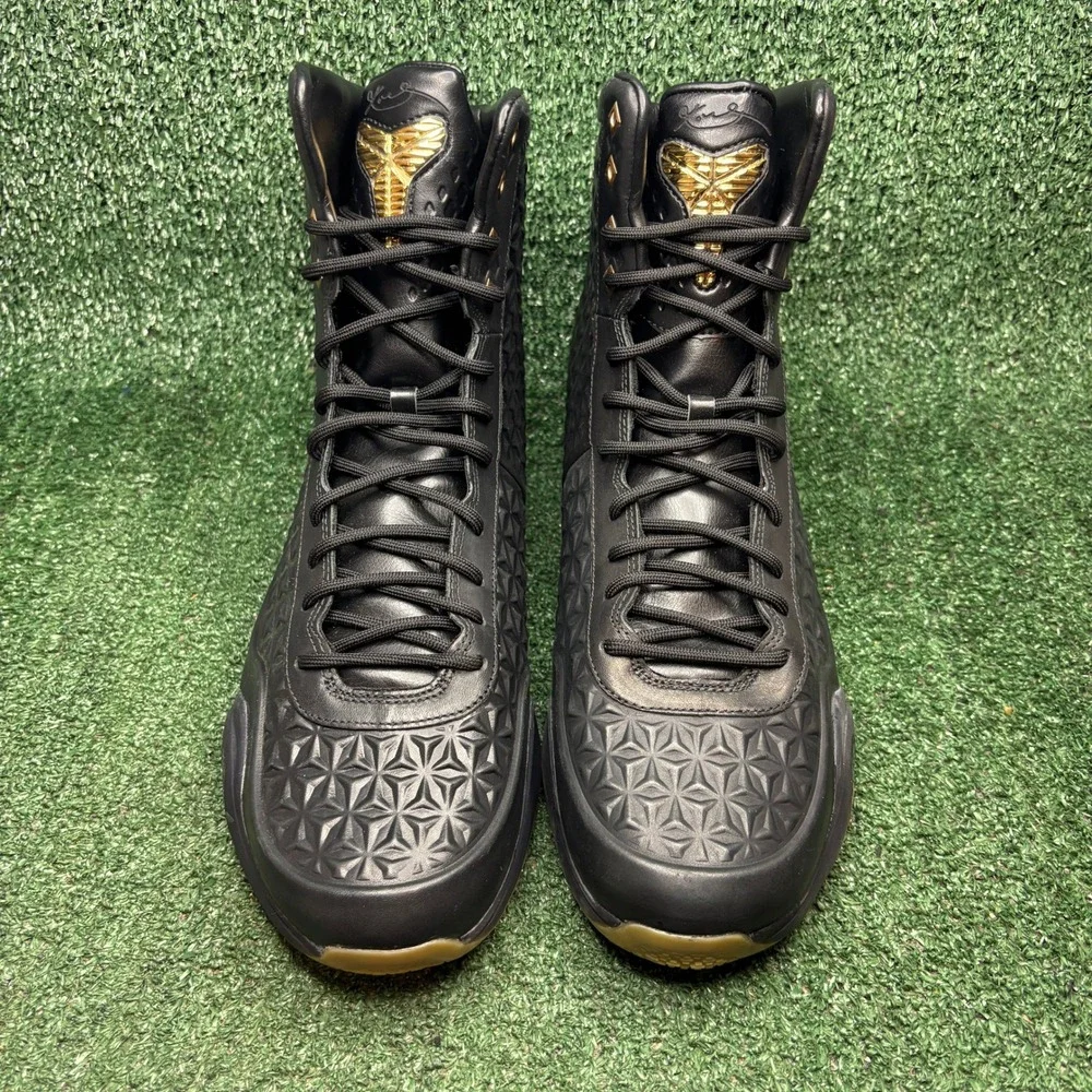 NEW Nike Kobe 10 Elite EXT High Basketball Embossed Leather‎ Black Shoes Mens 15